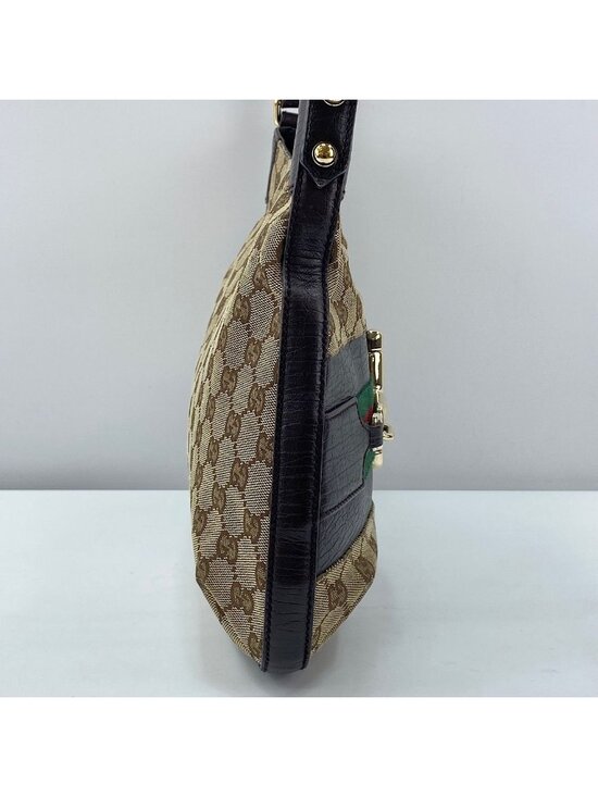 GUCCI Authentic Sherry Line Purse Canvas Vintage Crossbody  Gucci Shoulder Bag Sherry Line